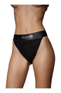 Ouch by Shots Toys - Vibrating Strap-on Panty Harness with Open Back - Black - Various Sizes - Stag Shop