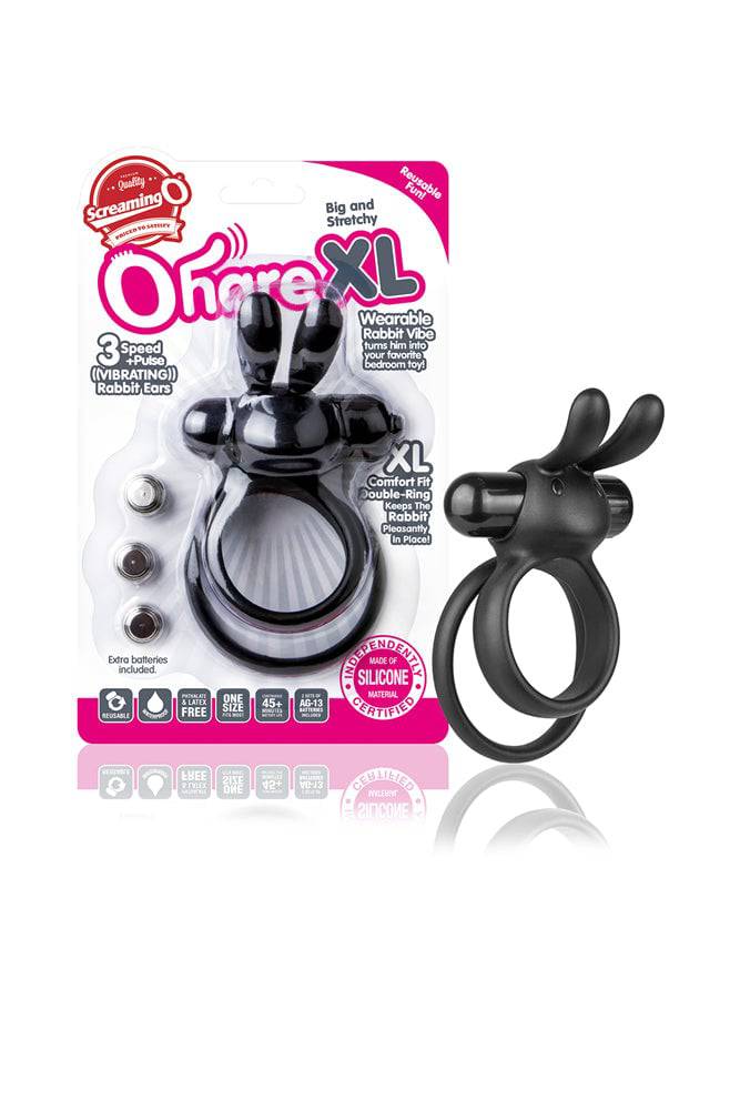 Screaming O - O Hare XL Vibrating Double Cock Ring - Black - Stag Shop