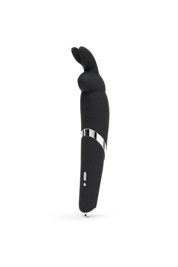 Lovehoney - Happy Rabbit - Rechargeable Vibrating Rabbit Ear Wand - Black - Stag Shop