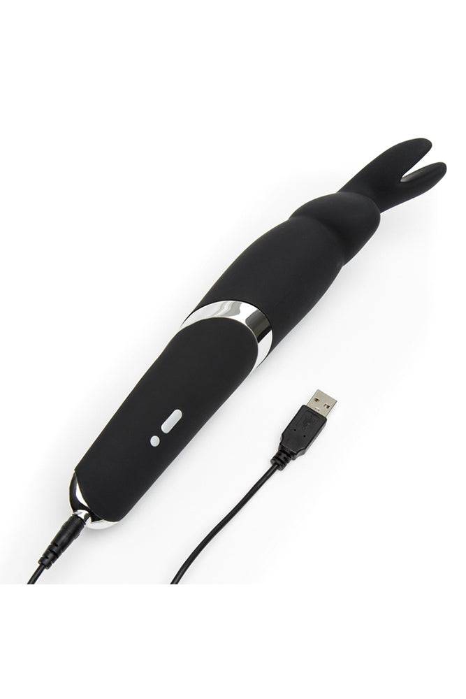 Lovehoney - Happy Rabbit - Rechargeable Vibrating Rabbit Ear Wand - Black - Stag Shop