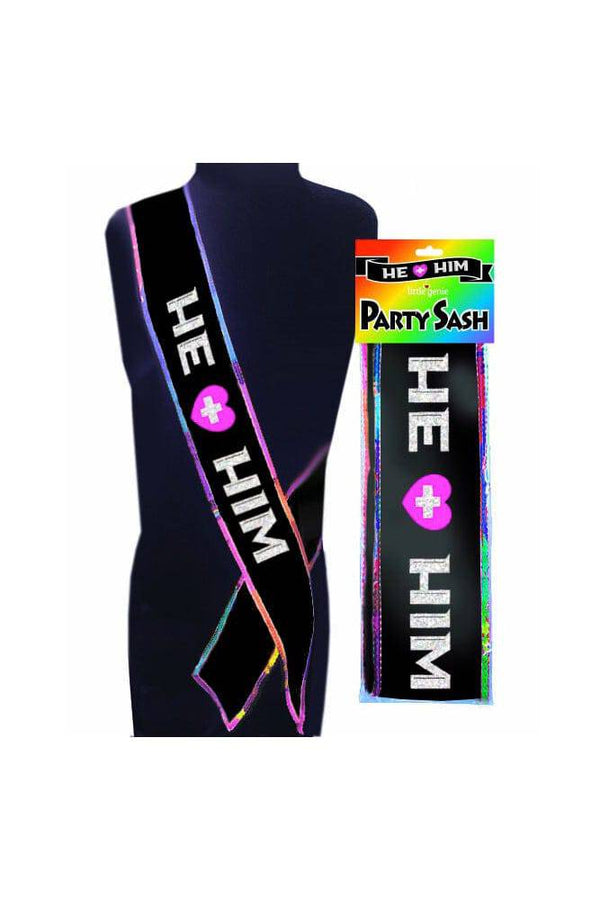 Little Genie - He + Him Party Sash - Stag Shop