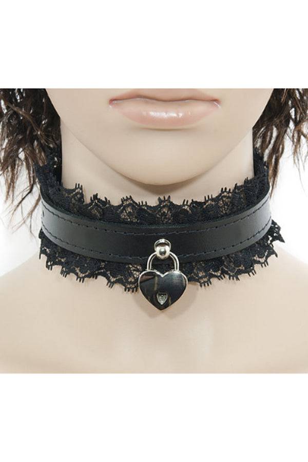 Ego Driven - Fancy Heart Collar - Black - Stag Shop