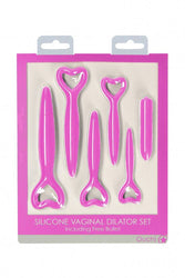 Ouch by Shots Toys - Silicone Heart Vaginal Dilator Set - Pink - Stag Shop