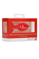 Ouch by Shots Toys - Diamond Heart Butt Plug - Assorted - Stag Shop