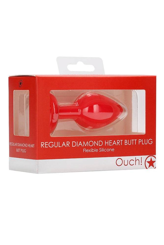 Ouch by Shots Toys - Diamond Heart Butt Plug - Assorted - Stag Shop