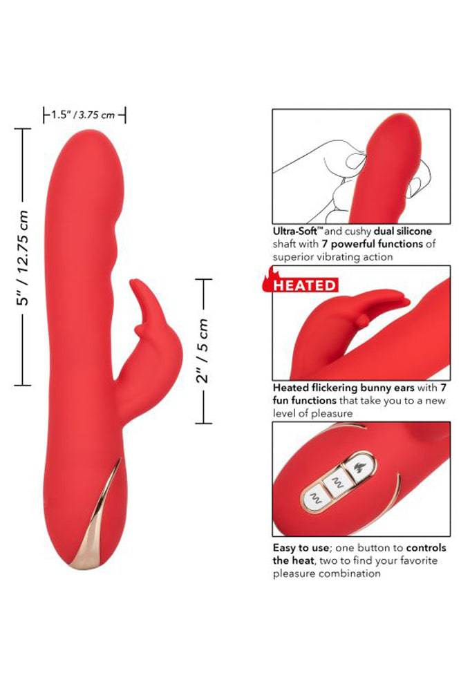 Cal Exotics - Jack Rabbit Signature - Heated Ultra-Soft Rabbit - Red - Stag Shop