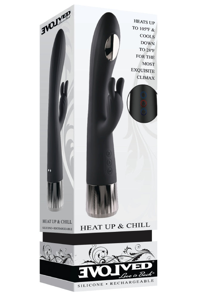 Evolved - Heat up & Chill Heating and Cooling Rabbit Vibrator - Black - Stag Shop
