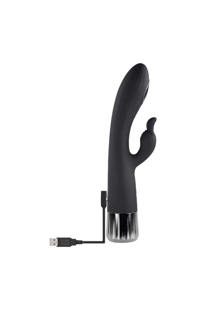 Evolved - Heat up & Chill Heating and Cooling Rabbit Vibrator - Black - Stag Shop
