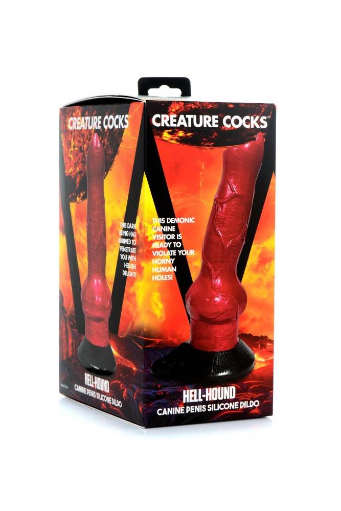 XR Brands - Creature Cocks - Hellhound Canine Penis Silicone Dildo - Red - Stag Shop