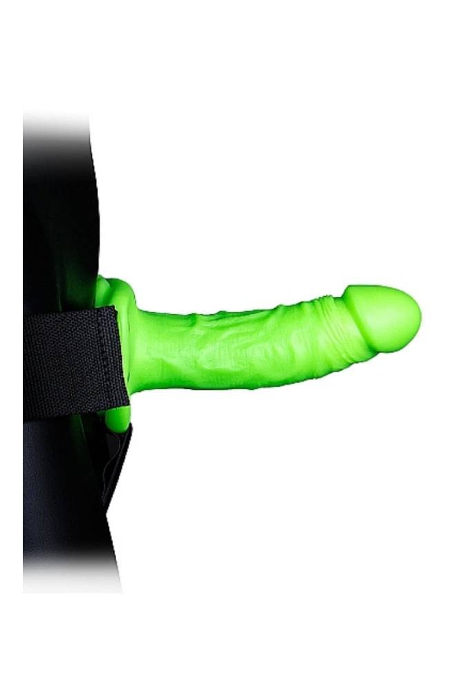 Ouch by Shots Toys - Realistic 7'' Hollow Strap-on Harness - Glow in the Dark - Stag Shop
