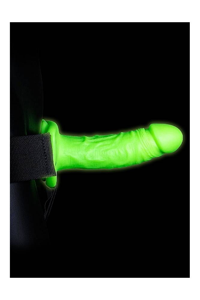 Ouch by Shots Toys - Realistic 7'' Hollow Strap-on Harness - Glow in the Dark - Stag Shop