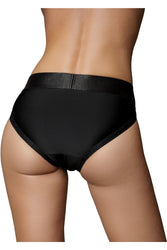 Ouch by Shots Toys - Vibrating Strap-on Hipster Panty Harness - Black - Various Sizes - Stag Shop