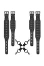 Ouch by Shots Toys - Skulls and Bones - Hogtie Cuff Set with Spikes - Black - Stag Shop