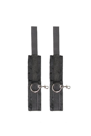 Ouch by Shots Toys - Black & White - Velcro Hogtie with Hand & Ankle Cuffs - Black - Stag Shop