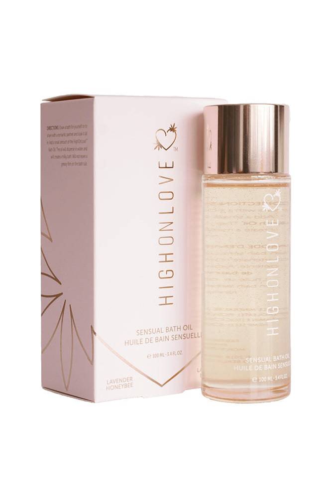 HighOnLove - Sensual Hemp Bath Oil - Lavender & Honey - 3.4oz - Stag Shop
