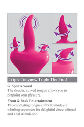 Pipedream - 3Some - Holey Trinity Triple Tongue Vibrator - Pink - Stag Shop