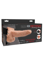 Pipedream - Fetish Fantasy -  6 Inch Hollow Rechargeable Vibrating Strap-On - Beige - Stag Shop