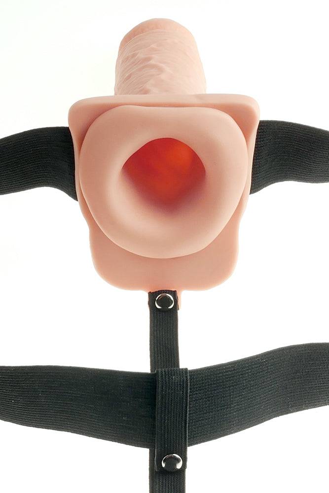 Pipedream - Fetish Fantasy -  7 Inch Hollow Rechargeable Vibrating Strap-On - Beige - Stag Shop