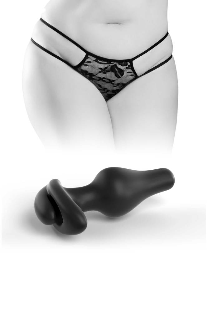 Pipedream - Hookup Panties - Crotchless Pleasure Panties with Clitoral Beads & Attachable Butt Plug - Size XL-XXL - Stag Shop