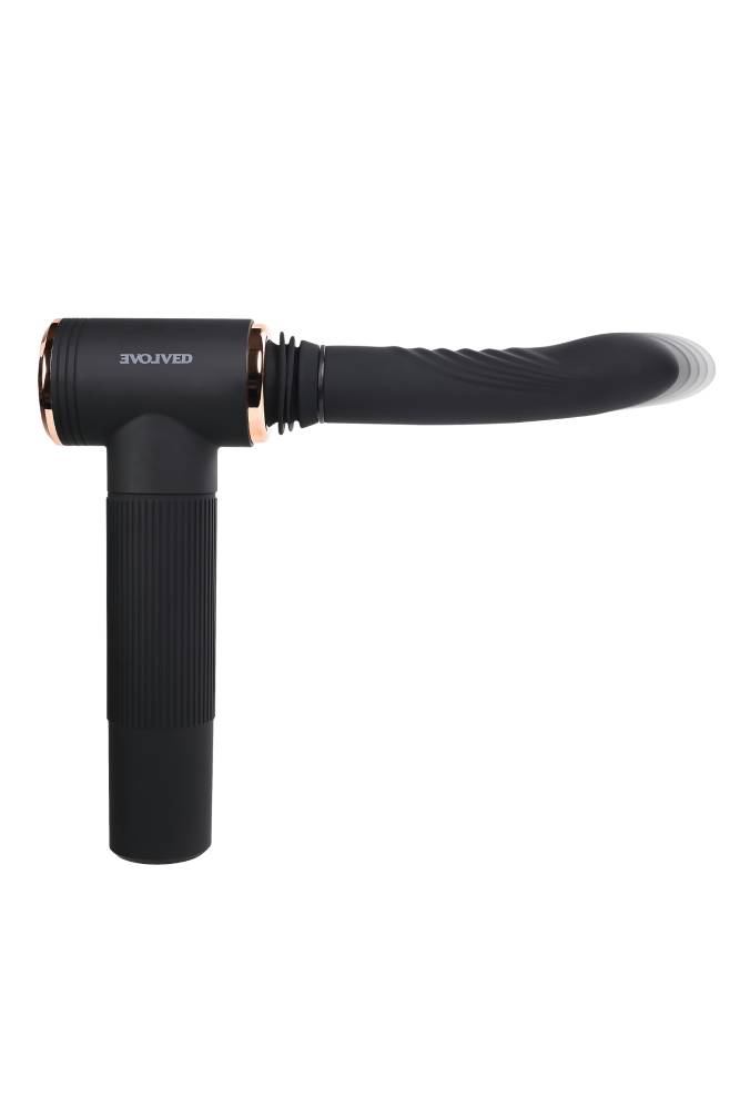 Evolved - Too Hot To Handle Thrusting & Heating Mountable Vibrator - Black - Stag Shop