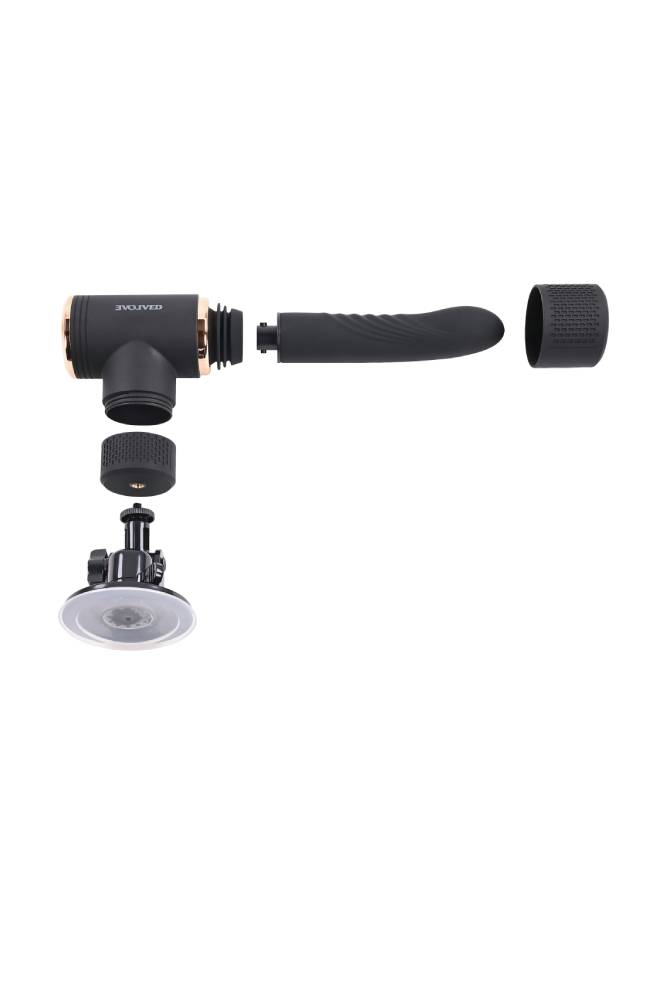 Evolved - Too Hot To Handle Thrusting & Heating Mountable Vibrator - Black - Stag Shop
