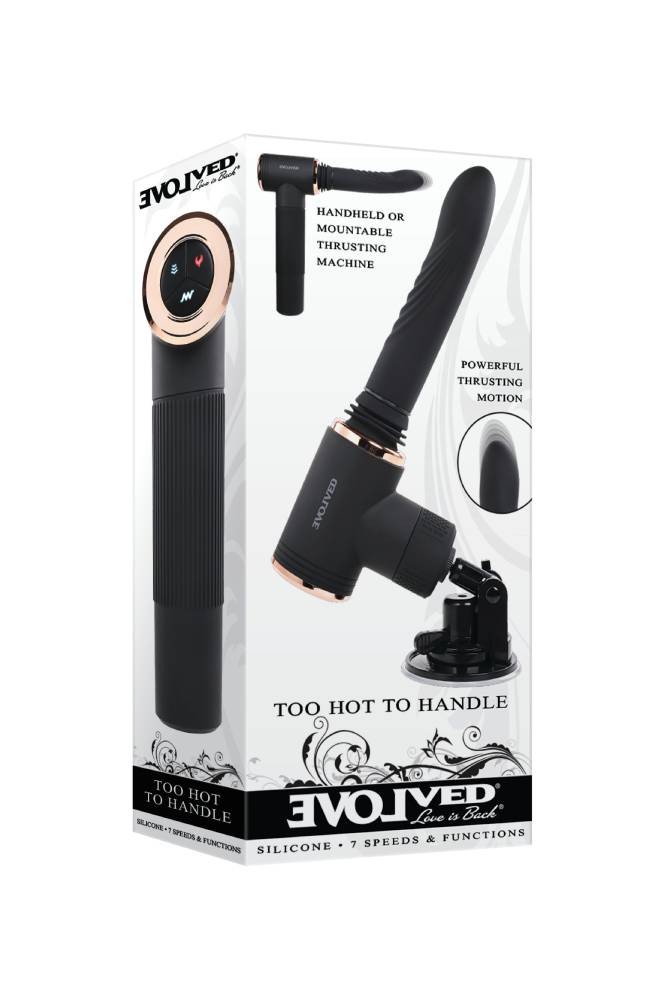 Evolved - Too Hot To Handle Thrusting & Heating Mountable Vibrator - Black - Stag Shop