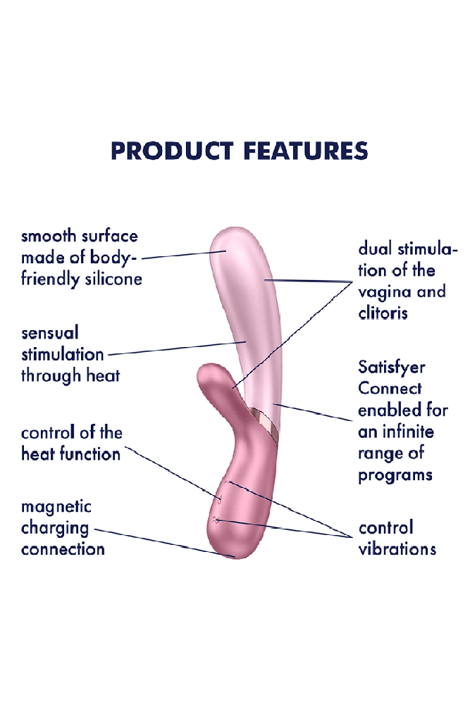 Satisfyer - Hot Lover Dual Bluetooth & Heating Vibrator - Pink - Stag Shop