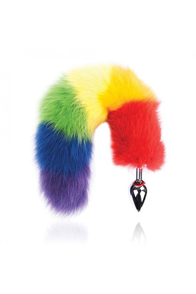 Hott Products - Rainbow Foxy Tail Butt Plug - Stainless Steel - Stag Shop