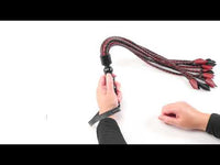 Sportsheets - Saffron Braided Flogger - 24 Inch - Black/Red
