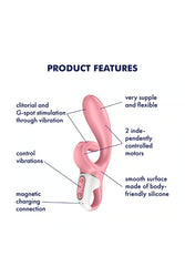 Satisfyer - Hug Me Rabbit Vibrator - Pink - Stag Shop