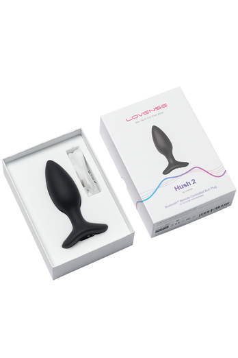 Lovense - Hush 2 Bluetooth Vibrating 1.5 Butt Plug - Black - Stag Shop
