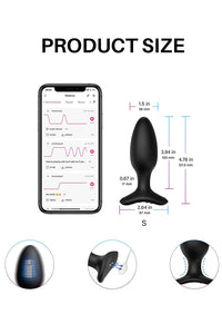 Thumbnail for Lovense - Hush 2 Bluetooth Vibrating 1.5 Butt Plug - Black - Stag Shop