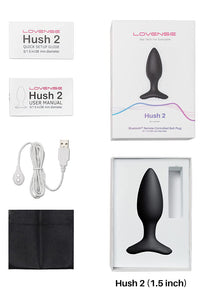 Thumbnail for Lovense - Hush 2 Bluetooth Vibrating 1.5 Butt Plug - Black - Stag Shop