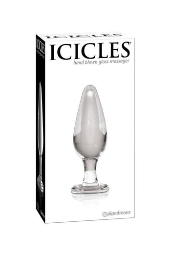 Pipedream - Icicles - No. 26 - Tapered Glass Butt Plug - Clear - Stag Shop
