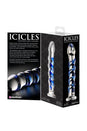 Pipedream - Icicles - No. 5 - Textured Curved Glass Dildo - Clear/Blue - Stag Shop