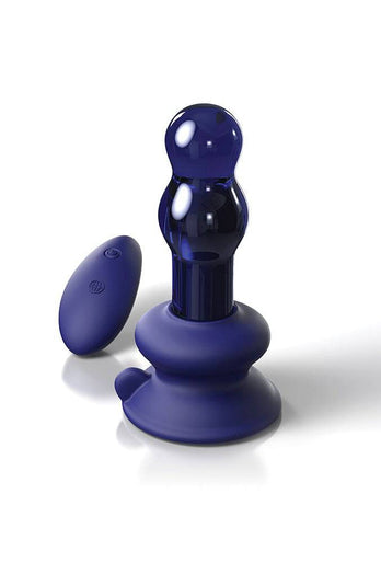 Pipedream - Icicles - No. 83 - Remote Control Vibrating Glass Butt Plug - Blue - Stag Shop