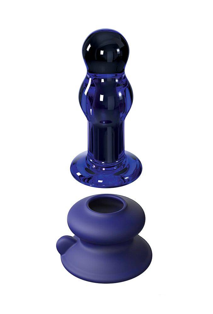 Pipedream - Icicles - No. 83 - Remote Control Vibrating Glass Butt Plug - Blue - Stag Shop
