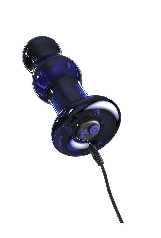 Pipedream - Icicles - No. 83 - Remote Control Vibrating Glass Butt Plug - Blue - Stag Shop