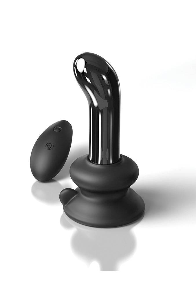 Pipedream - Icicles - No. 84 - Remote Control Vibrating Glass Butt Plug - Black - Stag Shop