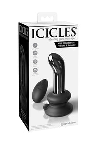 Thumbnail for Pipedream - Icicles - No. 84 - Remote Control Vibrating Glass Butt Plug - Black - Stag Shop