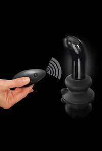 Thumbnail for Pipedream - Icicles - No. 84 - Remote Control Vibrating Glass Butt Plug - Black - Stag Shop