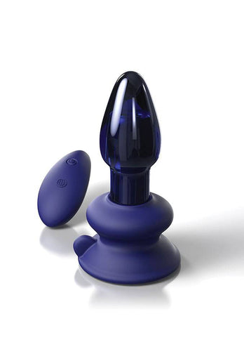 Pipedream - Icicles - No. 85 - Remote Control Vibrating Glass Butt Plug - Blue - Stag Shop
