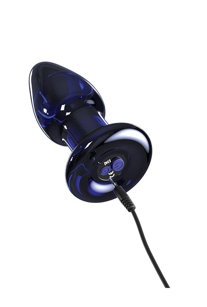 Pipedream - Icicles - No. 85 - Remote Control Vibrating Glass Butt Plug - Blue - Stag Shop