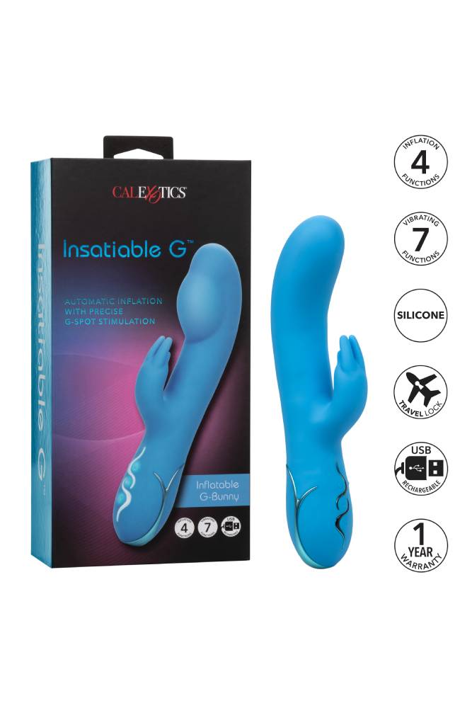 Cal Exotics - Insatiable G Inflatable -  G Bunny - Dual Vibrator - Blue - Stag Shop