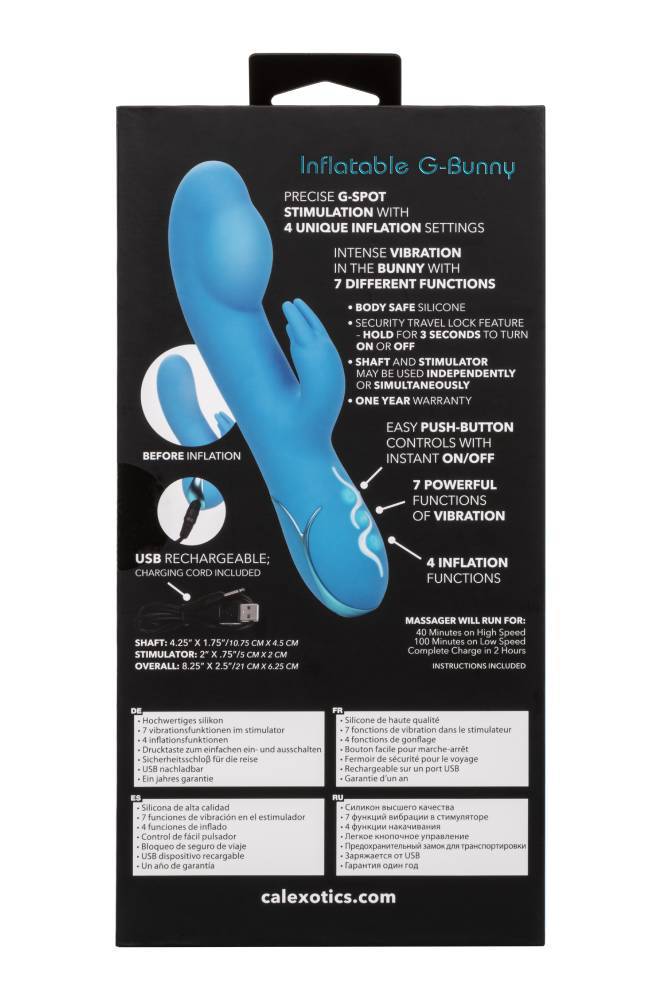 Cal Exotics - Insatiable G Inflatable -  G Bunny - Dual Vibrator - Blue - Stag Shop