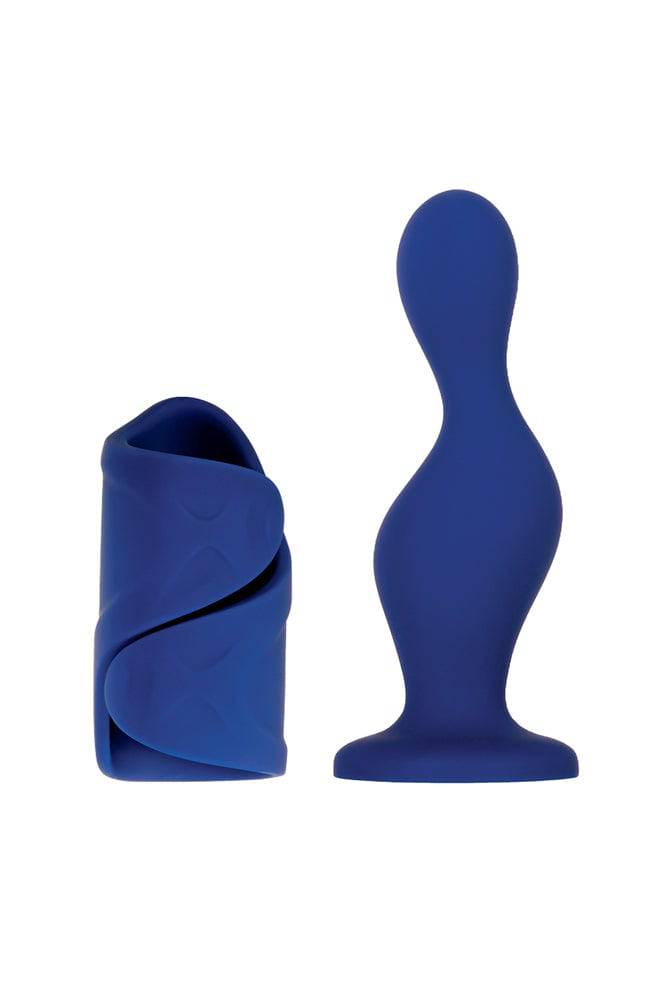 Evolved - Gender X - Ins & Outs Dildo & Stroker Set - Blue - Stag Shop