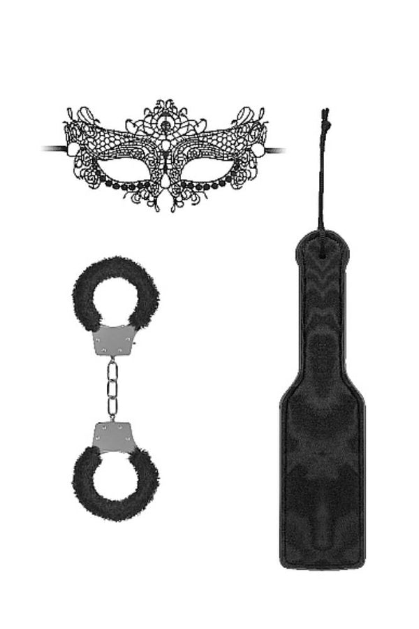 Ouch by Shots Toys - Black & White - Introductory Bondage Kit #3 - Black - Stag Shop