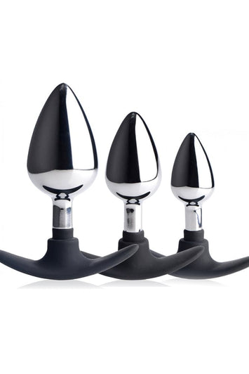 XR Brands - Master Series - Dark Invader Metal and Silicone Anal Plug - Stag Shop