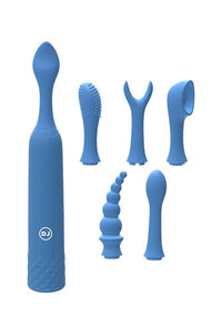 Thumbnail for Doc Johnson - iVibe - iQuiver - 7 Piece Interchangeable Vibrator Set - Periwinkle Blue - Stag Shop