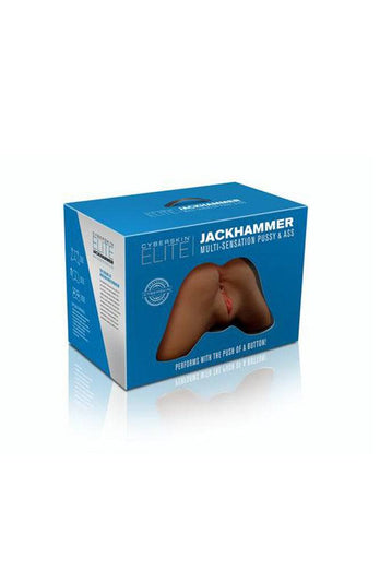 Topco - Cyberskin Elite - Jackhammer Multi-Sensation Pussy & Ass - Dark - Stag Shop
